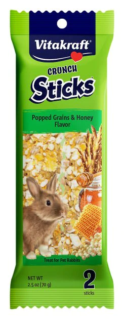 Vitakraft Crunch Sticks Popped Grains & Honey Flavor Rabbit Treats, 2 count 3 Vitakraft Crunch Sticks Popped Grains & Honey Flavor Rabbit Treats, 2 count