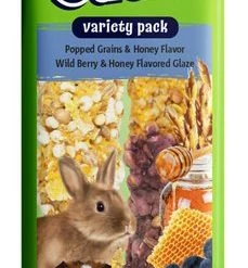 Vitakraft Crunch Sticks Popped Grains & Honey & Wild Berry & Honey Flavor Rabbit & Guinea Pig Treat Variety Pack