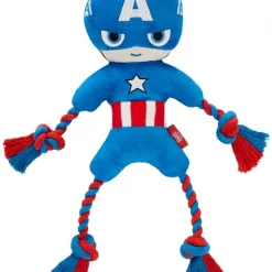 Deals Marvel Store✌️ 22 Marvel 's Captain America Plush with Rope Squeaky Dog Toy