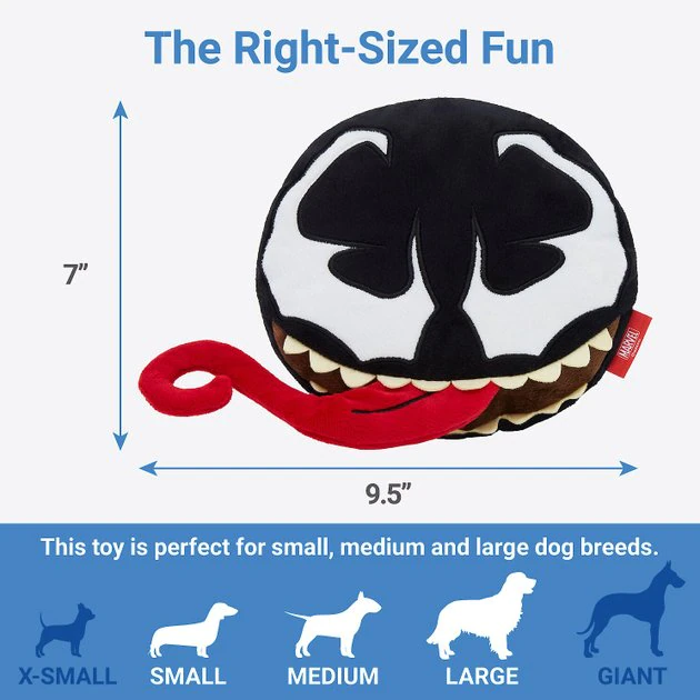 Marvel 's Venom Round Plush Squeaky Dog Toy 4 Marvel 's Venom Round Plush Squeaky Dog Toy - Image 2