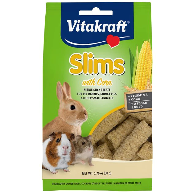 Vitakraft Slims with Corn Rabbit Guinea Pig & Hamster Treat, 1.76-oz bag 3 Vitakraft Slims with Corn Rabbit Guinea Pig & Hamster Treat, 1.76-oz bag