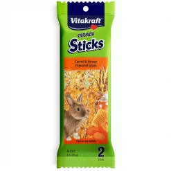 Vitakraft Crunch Sticks Carrot & Honey Rabbit Treat, 2 count