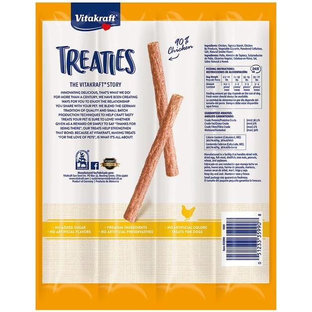 Vitakraft Treaties No Rawhide Chew Sticks Soft Jerky Dog Treats, 16 count 5 Vitakraft Treaties No Rawhide Chew Sticks Soft Jerky Dog Treats, 16 count - Image 3