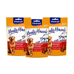 Vitakraft Meaty Morsels Chicken Recipe with Beef Soft & Chewy Dog Treats, 4.2-oz bag, 3 count