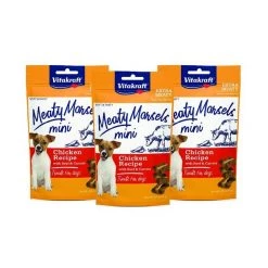 Vitakraft Meaty Morsels Mini Chicken with Beef Soft & Chewy Dog Treats, 1.69-oz bag, 3 count