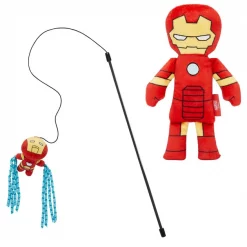 Marvel 's Ironman Teaser + Plush Kicker Cat Toy with Catnip