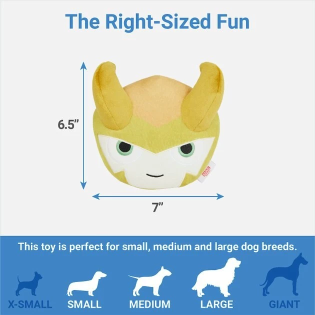 Marvel 'S Loki Round Plush Squeaky Dog Toy 4 Marvel 'S Loki Round Plush Squeaky Dog Toy - Image 2