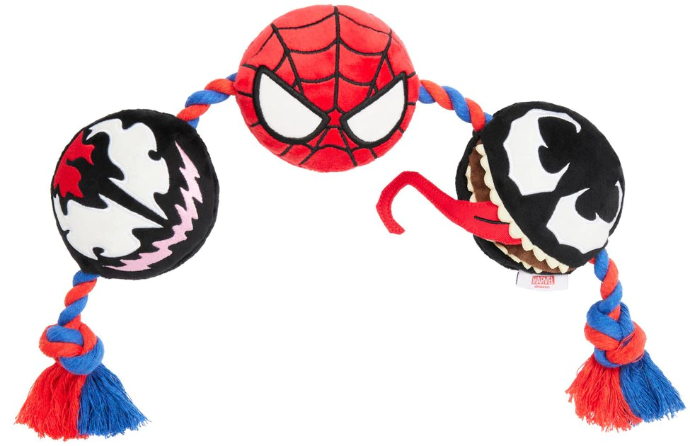 Marvel 'S Venom, Spider-Man & Carnage Plush with Rope Squeaky Dog Toy 3 Marvel 'S Venom, Spider-Man & Carnage Plush with Rope Squeaky Dog Toy