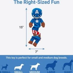 Marvel's Captain America Bungee Plush Squeaky Dog Toy + Captain America and Shield Plush Cat Toy with Catnip, 2 count -Deals Marvel Store✌️ 319532 PT2. SY630 V1630626689