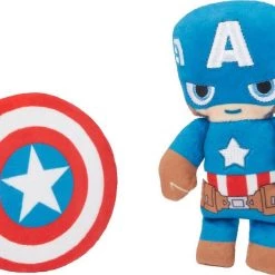 Marvel's Captain America Bungee Plush Squeaky Dog Toy + Captain America and Shield Plush Cat Toy with Catnip, 2 count -Deals Marvel Store✌️ 319532 PT4. SY630 V1630620969
