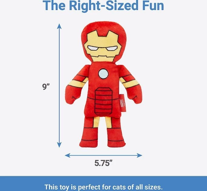 Marvel's Ironman Plush Kicker Toy + Ironman Teaser Cat Toy with Catnip 5 Marvel's Ironman Plush Kicker Toy + Ironman Teaser Cat Toy with Catnip - Image 3