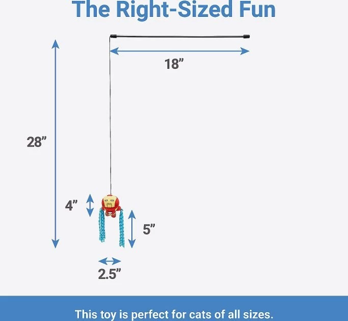 Marvel's Ironman Plush Kicker Toy + Ironman Teaser Cat Toy with Catnip 8 Marvel's Ironman Plush Kicker Toy + Ironman Teaser Cat Toy with Catnip - Image 6