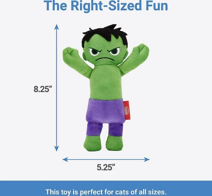 Marvel's The Hulk Plush Kicker + Ironman Plush Kicker Cat Toy with Catnip 5 Marvel's The Hulk Plush Kicker + Ironman Plush Kicker Cat Toy with Catnip - Image 3