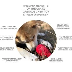 SodaPup Grenade Rubber Treat Dispenser Dog Toy -Deals Marvel Store✌️ 347009 PT2. SY630 V1638305816