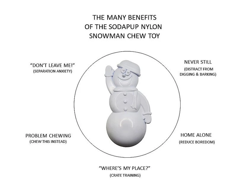 SodaPup Nylon Snowman Chew Dog Toy 4 SodaPup Nylon Snowman Chew Dog Toy - Image 2