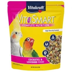 Vitakraft Vita Smart Gourmet Fortified Daily Cockatiel & Lovebird Food, 4-lb bag