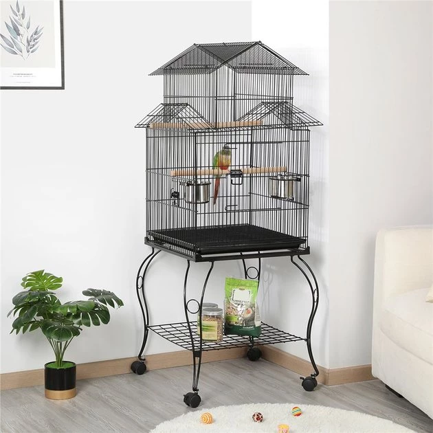 Yaheetech||ZuPreem||Vitakraft Medium Bird Starter Kit - Yaheetech 55-in Triple Roof Rolling Bird Cage, Black + 2 other items 3 Yaheetech||ZuPreem||Vitakraft Medium Bird Starter Kit - Yaheetech 55-in Triple Roof Rolling Bird Cage, Black + 2 other items - Image 2