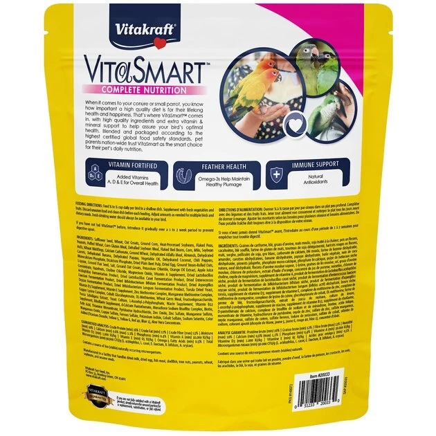 Vitakraft Vita Smart Vitamin-Fortified Gourmet Conure Bird Food, 4-lb bag 4 Vitakraft Vita Smart Vitamin-Fortified Gourmet Conure Bird Food, 4-lb bag - Image 2
