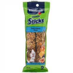 Vitakraft Crunch Sticks Fruit & Honey Chewable Guinea Pig Treats, 2-pack