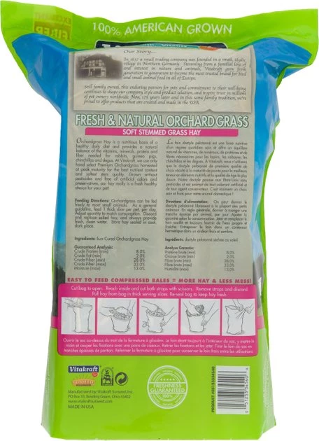 Vitakraft Orchard Grass Hay Rabbit, Guinea Pig, Chinchilla & Small Animal Food, 28-oz bag 4 Vitakraft Orchard Grass Hay Rabbit, Guinea Pig, Chinchilla & Small Animal Food, 28-oz bag - Image 2