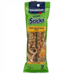 Vitakraft Crunch Sticks Whole Grains & Honey Flavor Rabbit Treat, 2-pack