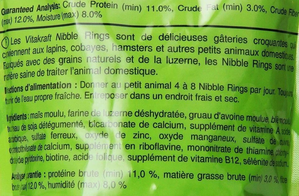 Vitakraft Crunchy Alfalfa Nibble Rings Rabbit, Guinea Pig, Hamster & Small Animal Treat, 10.6-0z bag 5 Vitakraft Crunchy Alfalfa Nibble Rings Rabbit, Guinea Pig, Hamster & Small Animal Treat, 10.6-0z bag - Image 3